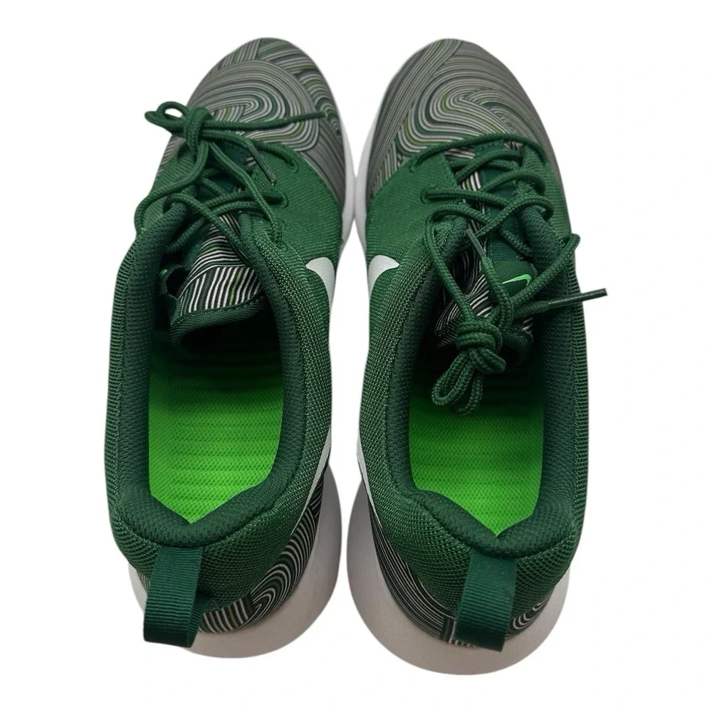 Nike Roshe One‎ Print Running Shoes Mens 9 Gorge Green/White Striped 655206-313